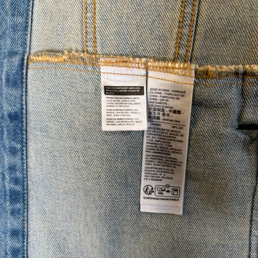 Levis Mens Relaxed Fit Hooded Denim Trucker Jacket Light Wash Gray L #3823